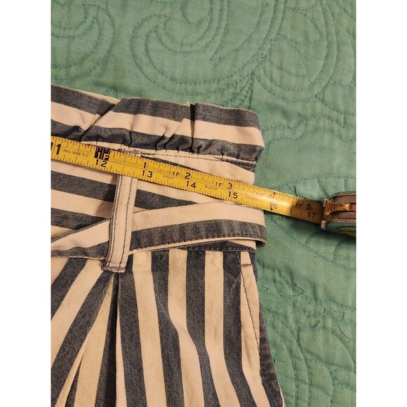 Forever 21 Women's Large 100% Cotton Nautical Paper bag Striped Shorts - Picture 9 of 9